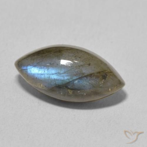 5.37 ct Multicolor Labradorite Stone, Natural Labradorite in Marquise Cabochon Shape for Sale