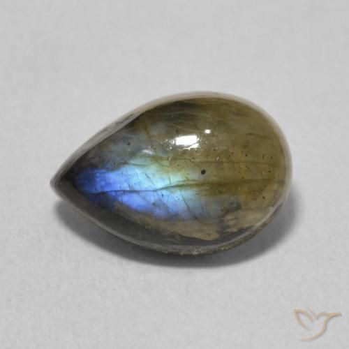 2.31ct Natural Multicolor Labradorite, Pear Shape, Translucent