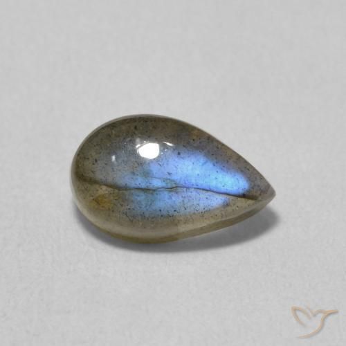 1.05ct Natural Multicolor Labradorite, Pear Shape, Translucent
