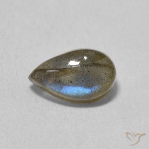 1.05 ct Multicolor Labradorite Stone, Natural Labradorite in Pear Cabochon Shape for Sale