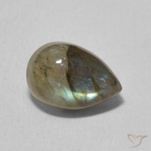 2.48 ct Multicolor Labradorite Stone, Natural Labradorite in Pear Cabochon Shape for Sale