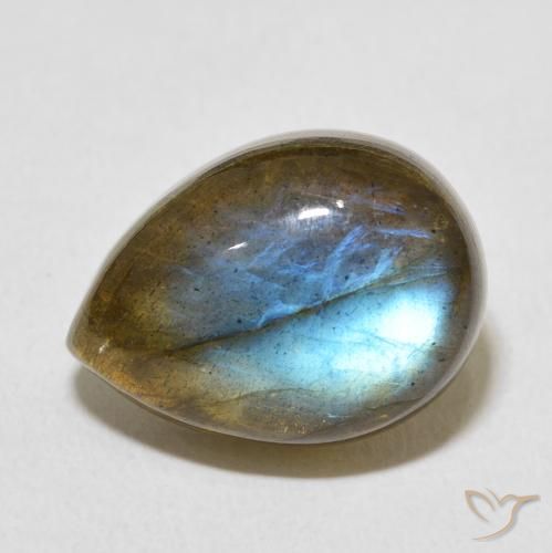 10.10ct Natural Multicolor Labradorite, Pear Shape, Translucent
