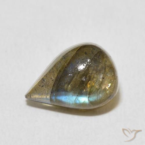 2.67ct Natural Multicolor Labradorite, Pear Shape, Translucent