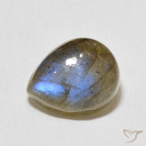 3.87ct Natural Multicolor Labradorite, Pear Shape, Translucent