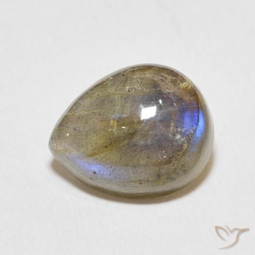 3.92ct Natural Multicolor Labradorite, Pear Shape, Translucent