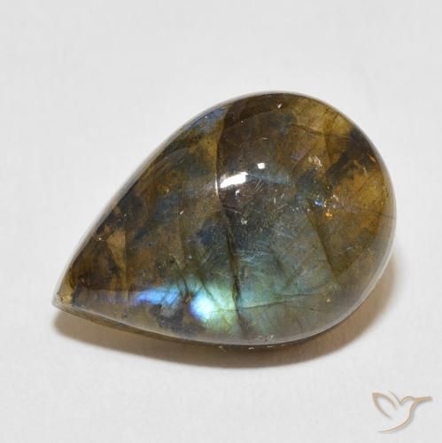11.30ct Natural Multicolor Labradorite, Pear Shape, Translucent