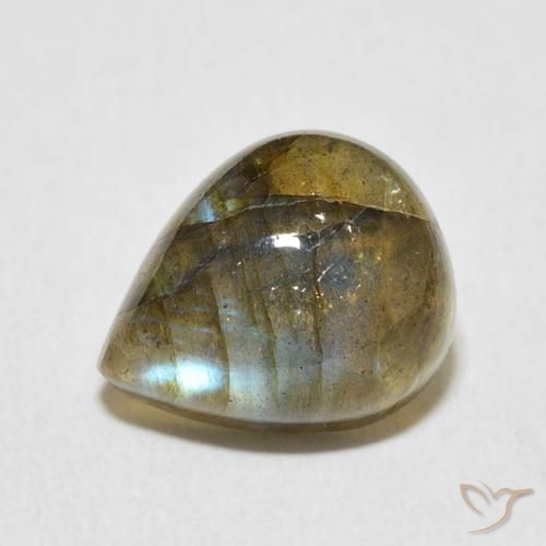 4.78ct Natural Multicolor Labradorite, Pear Shape, Translucent