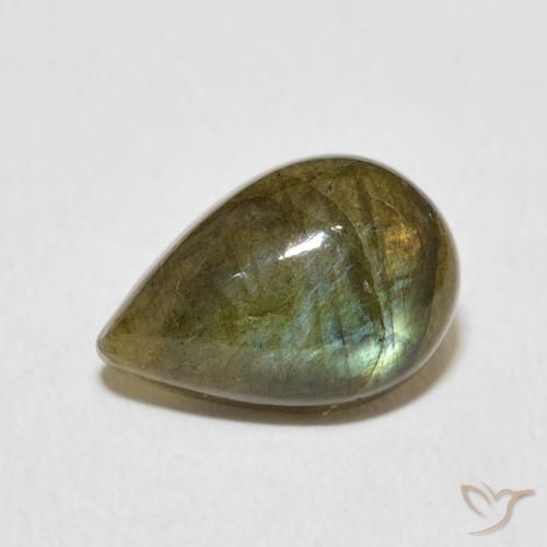 3.62ct Natural Multicolor Labradorite, Pear Shape, Translucent