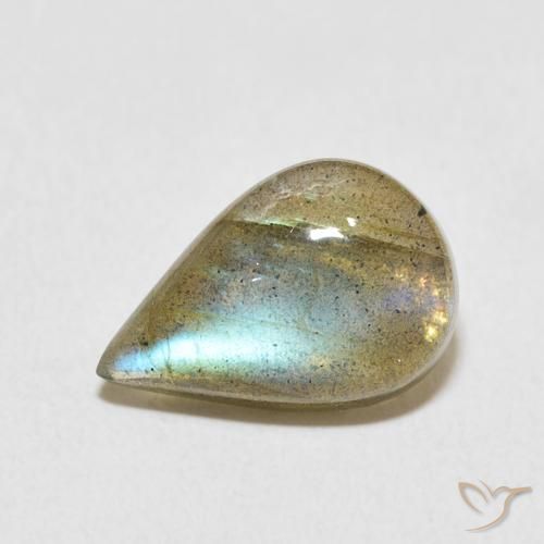 3.57ct Natural Multicolor Labradorite, Pear Shape, Translucent
