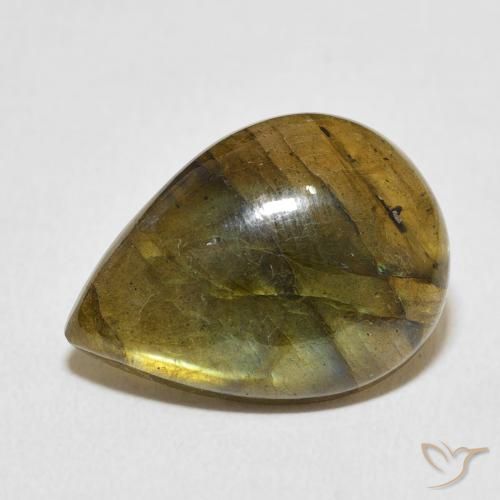 8.95ct Natural Multicolor Labradorite, Pear Shape, Translucent