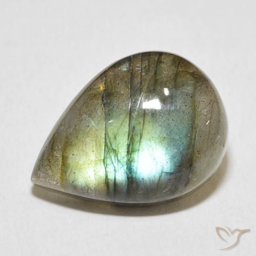 11.64ct Natural Multicolor Labradorite, Pear Shape, Translucent