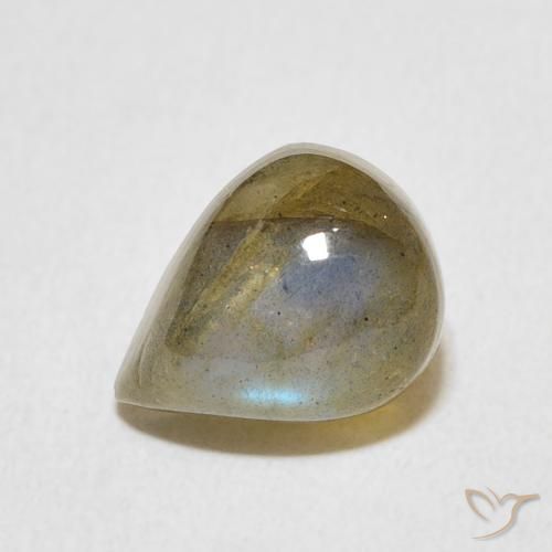 3.07 ct Multicolor Labradorite Stone, Natural Labradorite in Pear Cabochon Shape for Sale