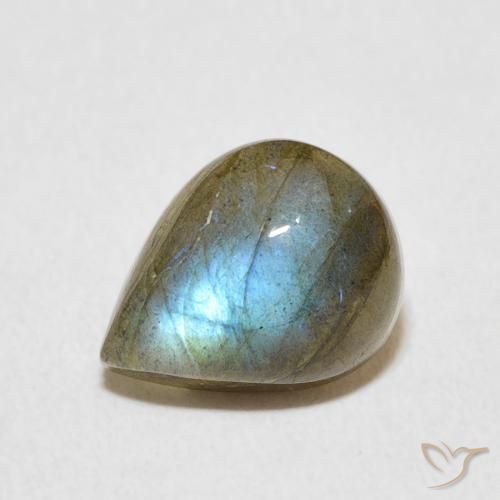 2.65ct Natural Multicolor Labradorite, Pear Shape, Translucent