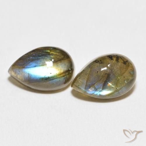 7.64ctw Natural Multicolor Labradorite, Pear Shape, Translucent