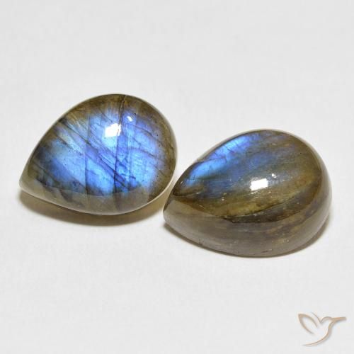 19.24ctw Natural Multicolor Labradorite, Pear Shape, Translucent