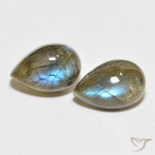 8.16ctw Natural Multicolor Labradorite, Pear Shape, Translucent