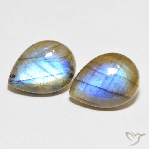 16.50ctw Natural Multicolor Labradorite, Pear Shape, Translucent