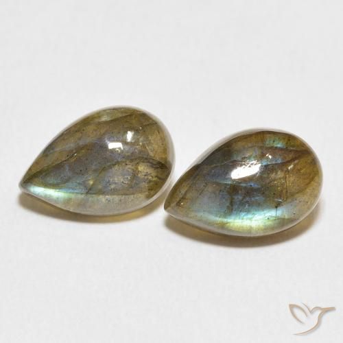 7.71ctw Natural Multicolor Labradorite, Pear Shape, Translucent