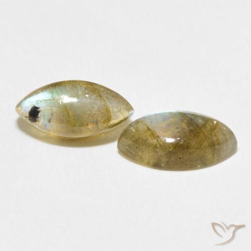 2.91 ctw Multicolor Labradorite Stones, Natural Labradorite in Marquise Cabochon Shape for Sale