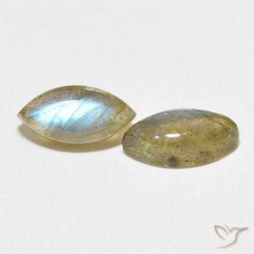 4.97 ctw Multicolor Labradorite Stones, Natural Labradorite in Marquise Cabochon Shape for Sale