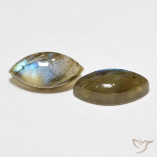 4.70 ctw Multicolor Labradorite Stones, Natural Labradorite in Marquise Cabochon Shape for Sale
