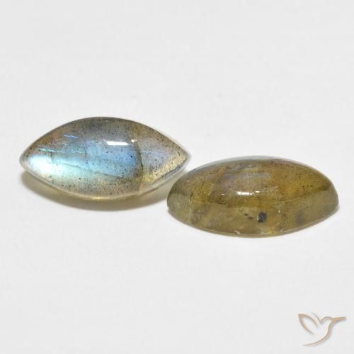 7.47 ctw Multicolor Labradorite Stones, Natural Labradorite in Marquise Cabochon Shape for Sale