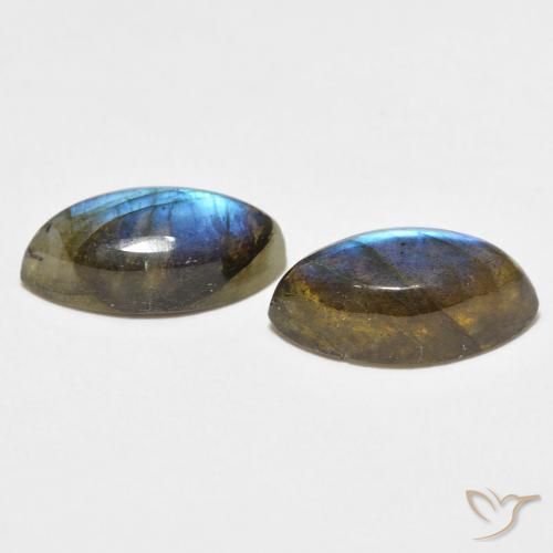 Labradorite Gemstones in 14 x 7 mm (calibrated) Size for Sale, Labradorite Stones in Multicolor Color