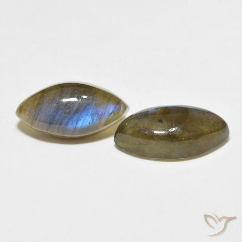 7.20 ctw Multicolor Labradorite Stones, Natural Labradorite in Marquise Cabochon Shape for Sale
