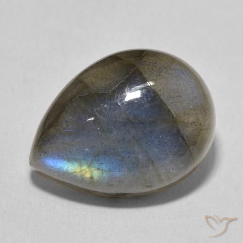 10.67ct Natural Multicolor Labradorite, Pear Shape, Translucent