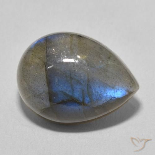 10.67 ct Multicolor Labradorite Stone, Natural Labradorite in Pear Cabochon Shape for Sale