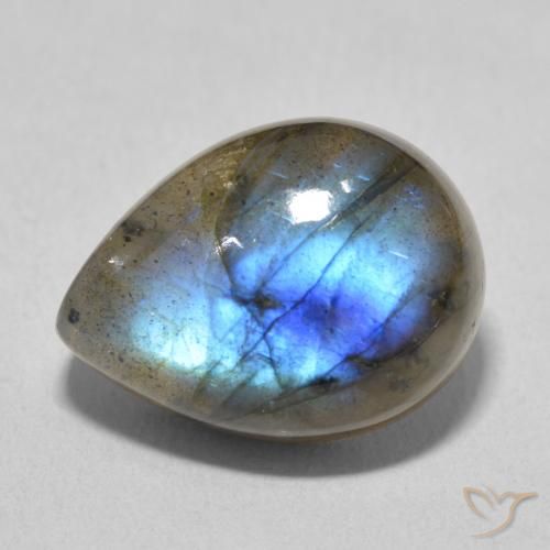 10.74ct Natural Multicolor Labradorite, Pear Shape, Translucent