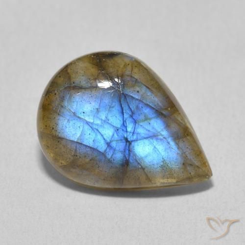 6.23ct Natural Multicolor Labradorite, Pear Shape, Translucent