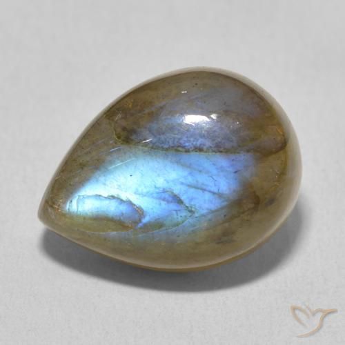 10.14ct Natural Multicolor Labradorite, Pear Shape, Translucent