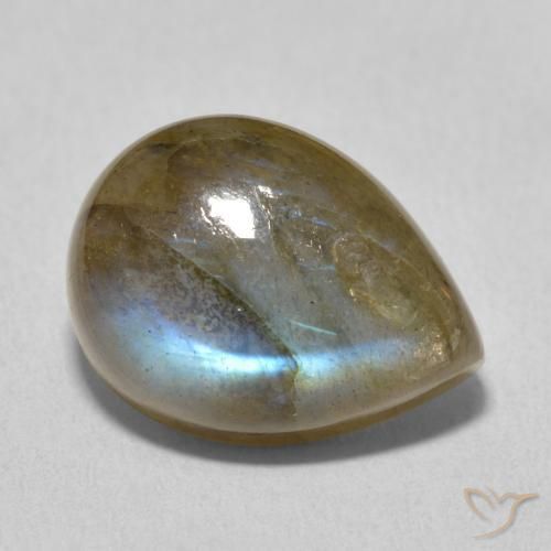 10.14 ct Multicolor Labradorite Stone, Natural Labradorite in Pear Cabochon Shape for Sale