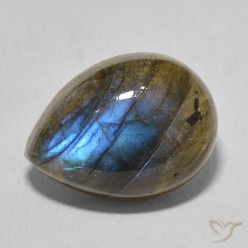 10.22ct Natural Multicolor Labradorite, Pear Shape, Translucent