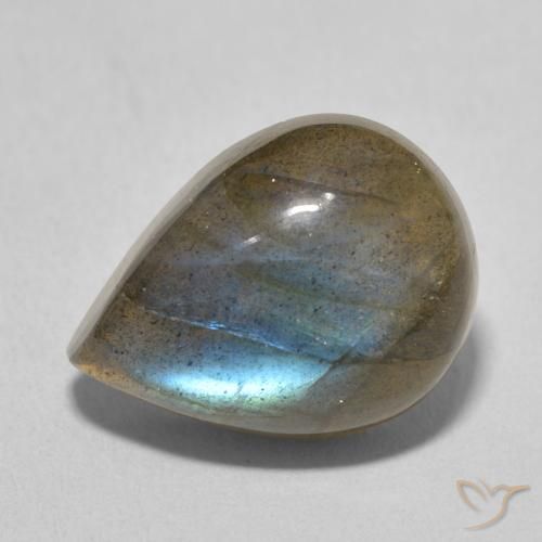 9.62ct Natural Multicolor Labradorite, Pear Shape, Translucent