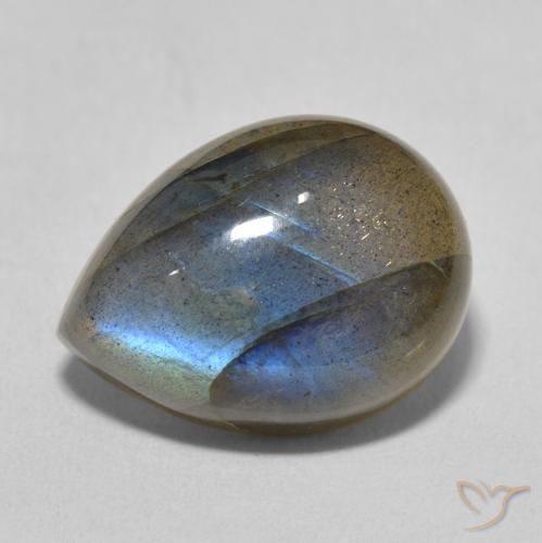 10.20ct Natural Multicolor Labradorite, Pear Shape, Translucent