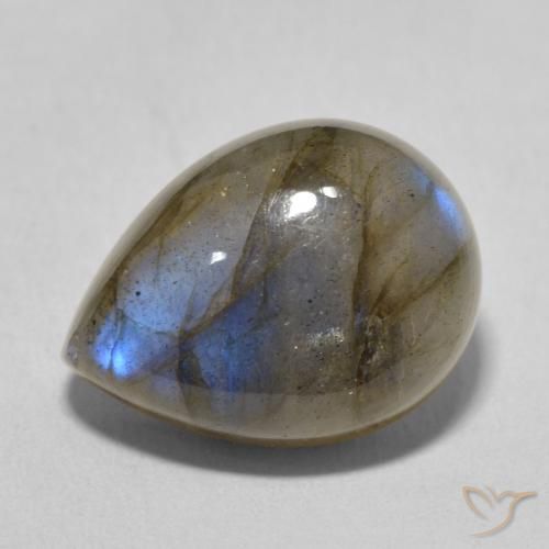 10.41ct Natural Multicolor Labradorite, Pear Shape, Translucent