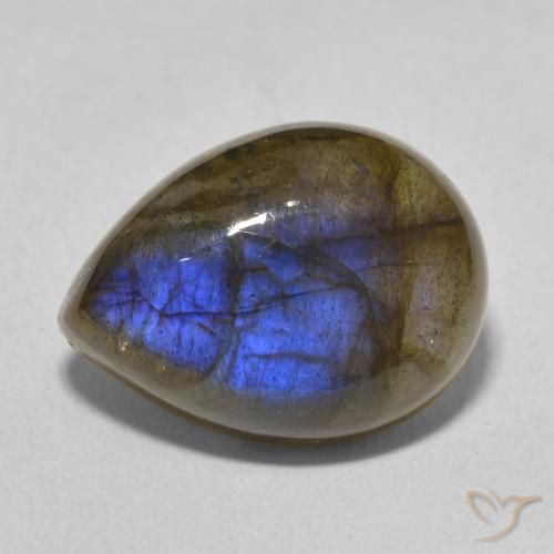 9.73ct Natural Multicolor Labradorite, Pear Shape, Translucent