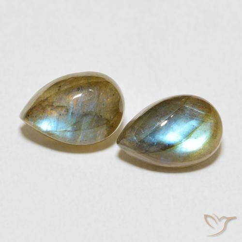 4.79ctw Natural Multicolor Labradorite, Pear Shape, Translucent