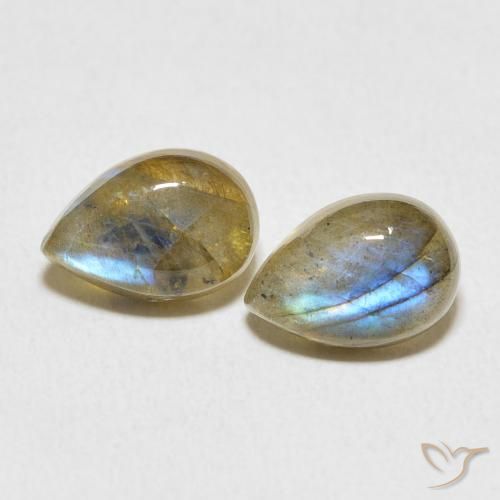 4.73ctw Natural Multicolor Labradorite, Pear Shape, Translucent
