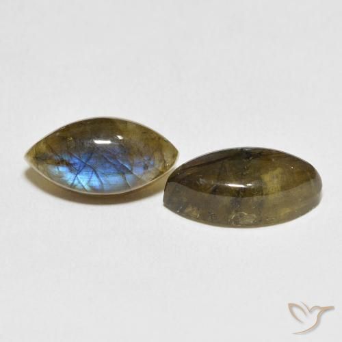 11.07 ctw Multicolor Labradorite Stones, Natural Labradorite in Marquise Cabochon Shape for Sale