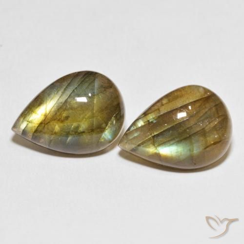22.48ctw Natural Multicolor Labradorite, Pear Shape, Translucent