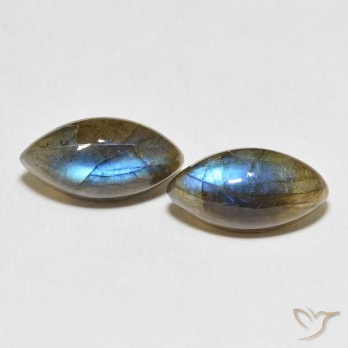 11.00ctw Natural Multicolor Labradorite, Marquise, Translucent