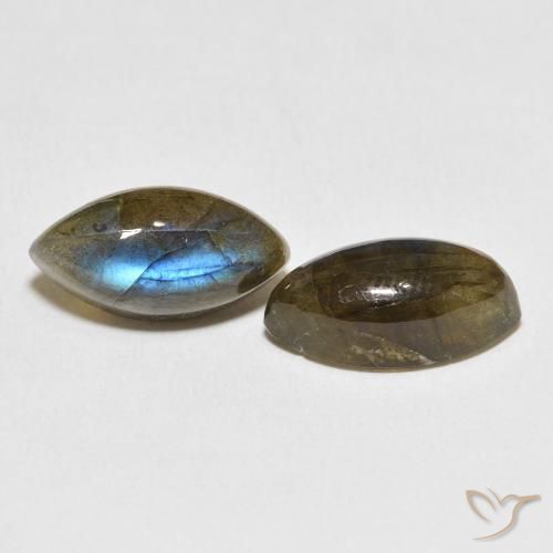 11.00 ctw Multicolor Labradorite Stones, Natural Labradorite in Marquise Cabochon Shape for Sale