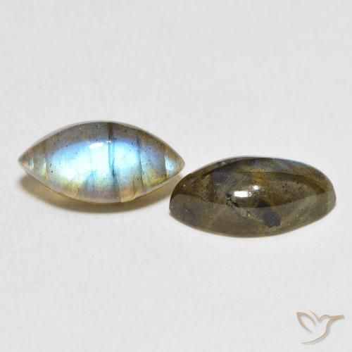 7.83 ctw Multicolor Labradorite Stones, Natural Labradorite in Marquise Cabochon Shape for Sale