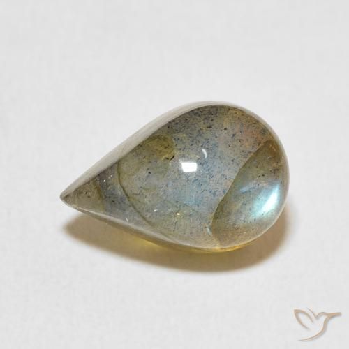 4.47ct Natural Multicolor Labradorite, Pear Shape, Translucent
