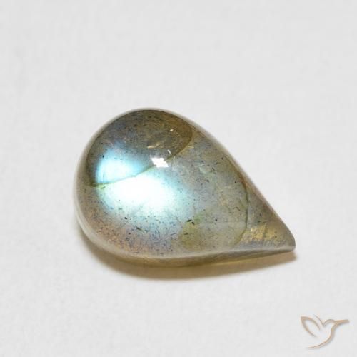 4.47 ct Multicolor Labradorite Stone, Natural Labradorite in Pear Cabochon Shape for Sale