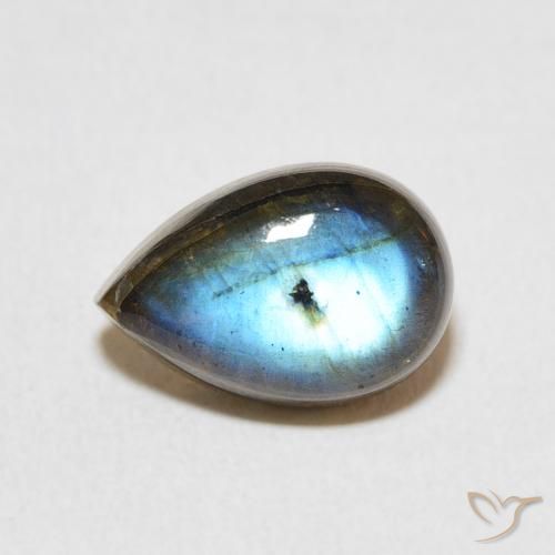 3.95ct Natural Multicolor Labradorite, Pear Shape, Translucent