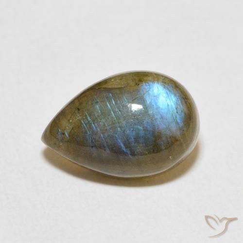 3.87ct Natural Multicolor Labradorite, Pear Shape, Translucent